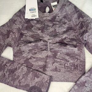 Gymshark Lavender Seamless Long Sleeve Crop Top